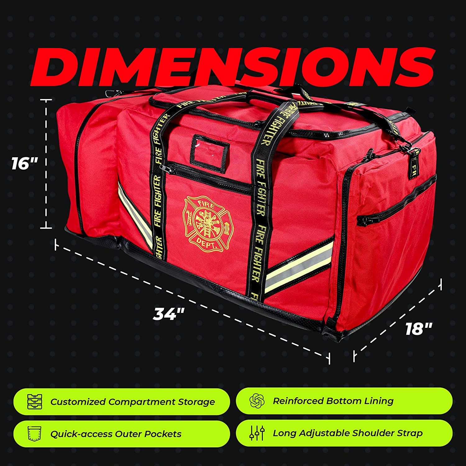 Premium 3XL Step-In Firefighter Turnout Gear Bag